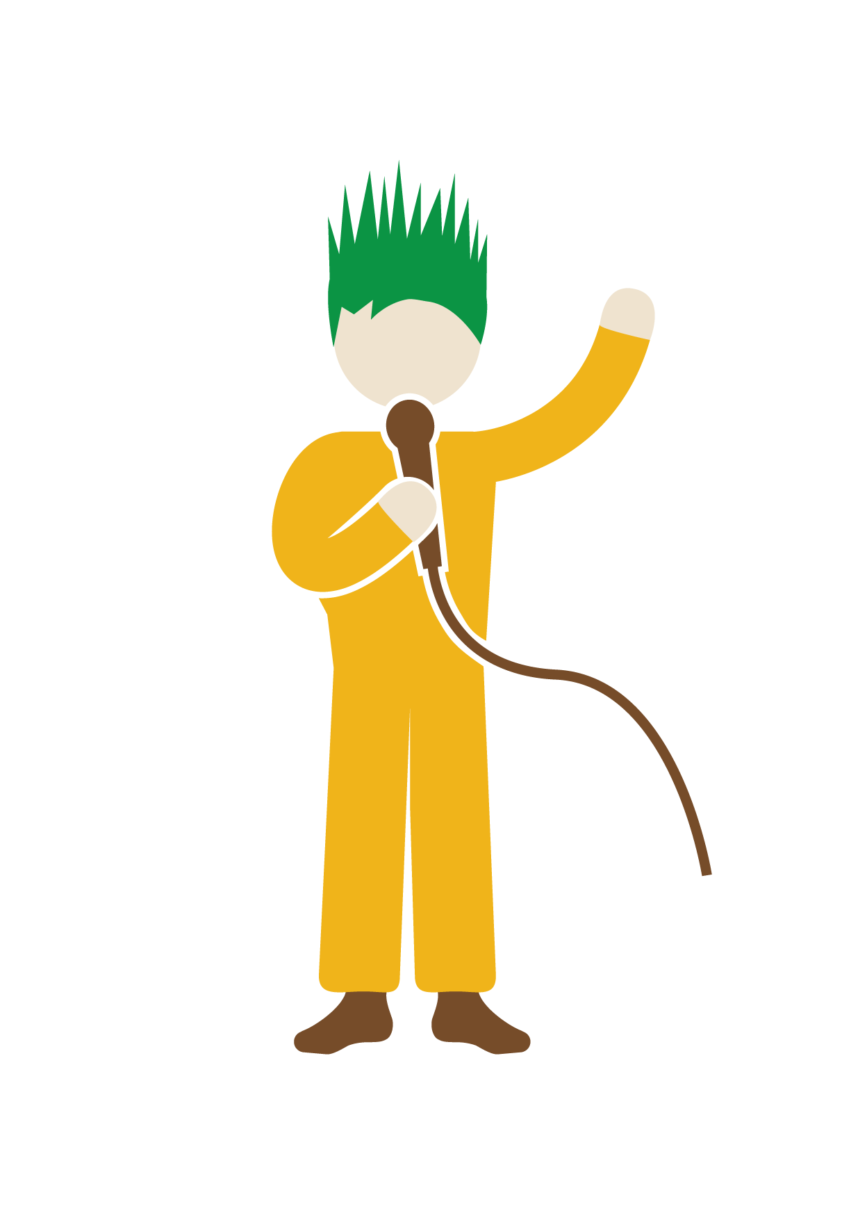 Illustrasjon en som synger i mikrofon