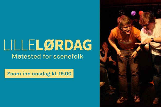 Lillelørdag logo med bilde av to menn