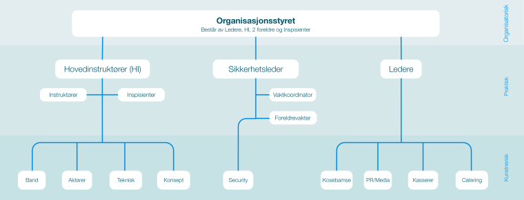 viser et organisajsonskart med linjere roller